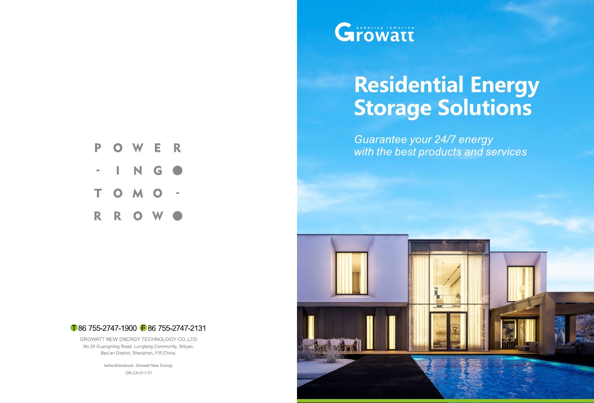 Brochure Growatt sur les solutions de stockage résidentiel
