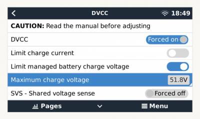 réglages victron pylontech