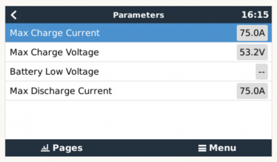 réglages victron pylontech